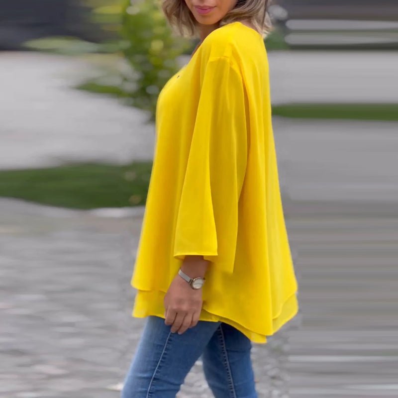 The Ardyn – Chiffon Zip-Front Blouse