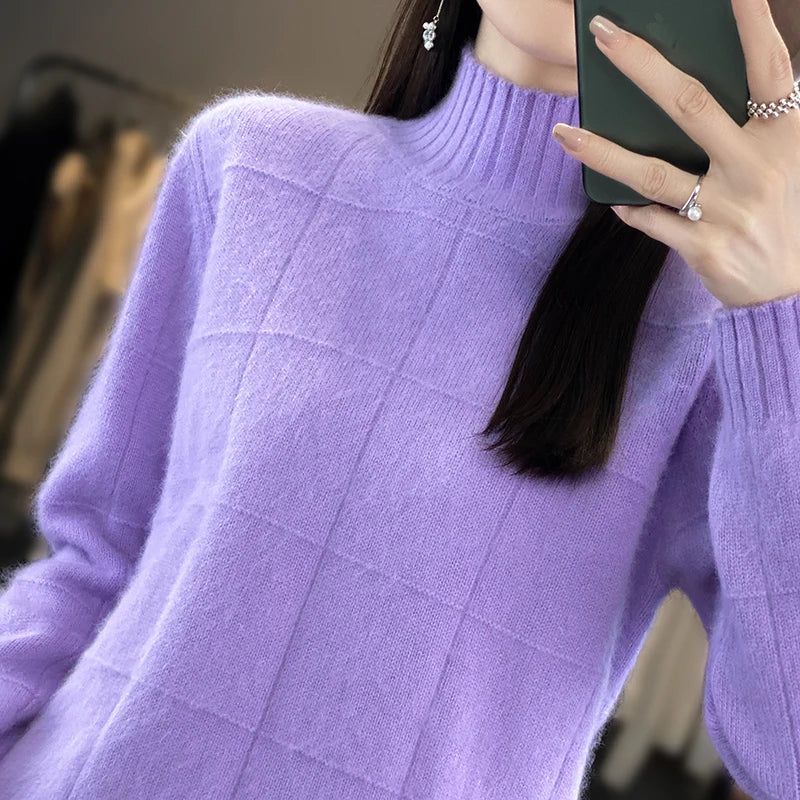 The Marélline – Luxury Mink-Cashmere Blend Turtleneck Sweater