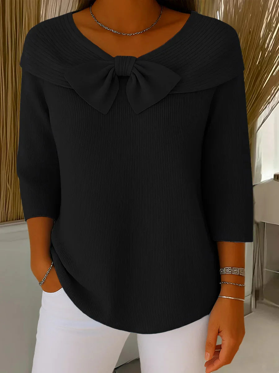 The Liriavé – Feminine Bow Knit Pullover