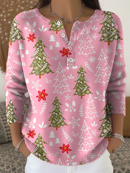 The Meralynd – Festive Button-Detail Christmas Jumper