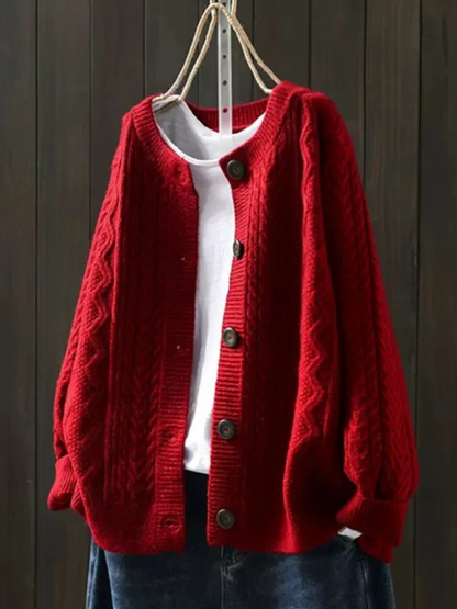 The Elvarisse – Classic Cable-Knit Cardigan