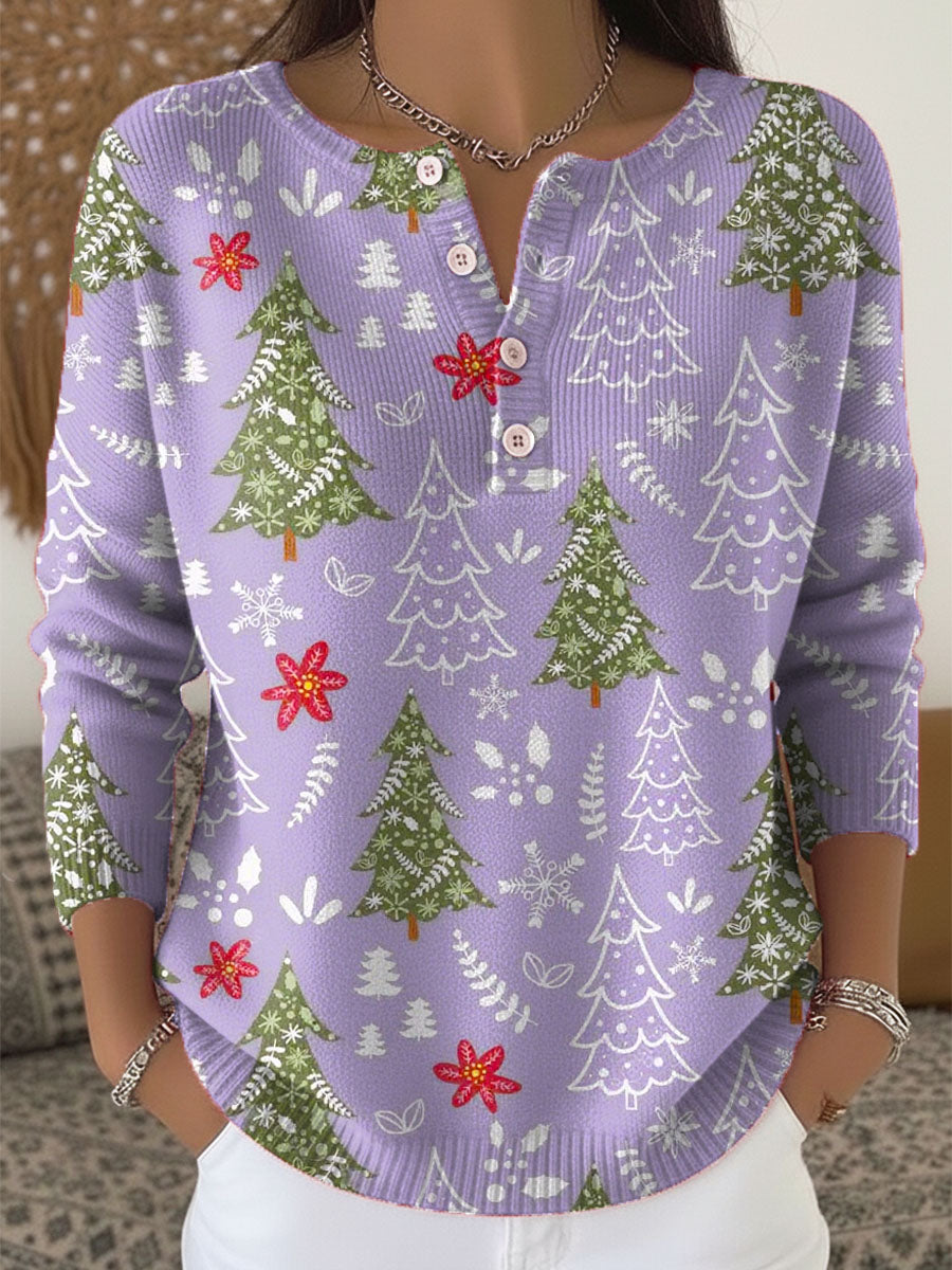 The Meralynd – Festive Button-Detail Christmas Jumper
