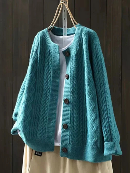 The Elvarisse – Classic Cable-Knit Cardigan