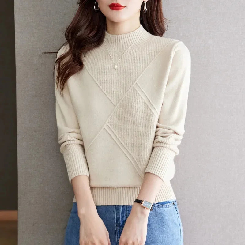 The Alveryn – Soft Cashmere Mock-Neck Sweater