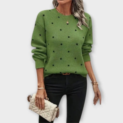 The Ameliora – Soft Polka Dot Knit Sweater