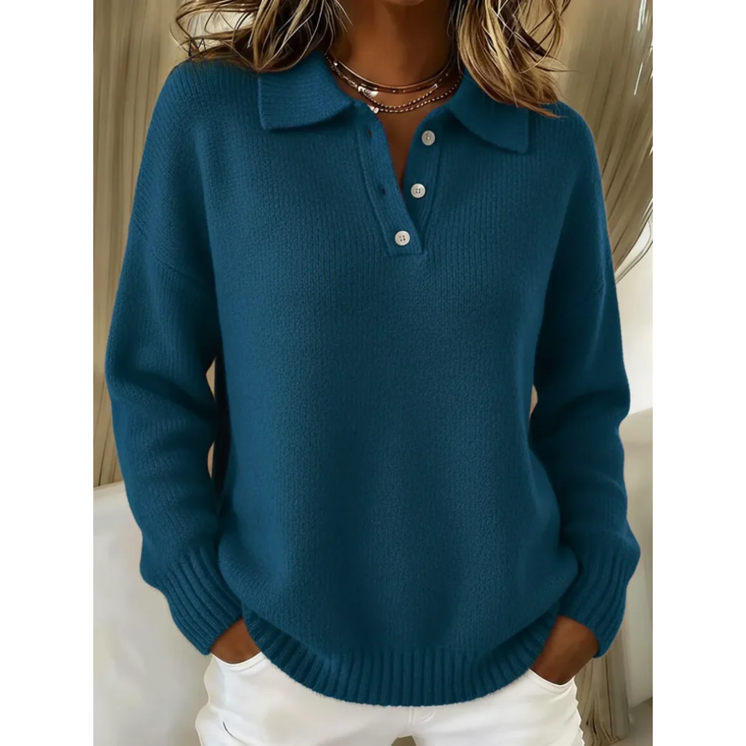 The Norlienne – Soft Knit Polo Sweater