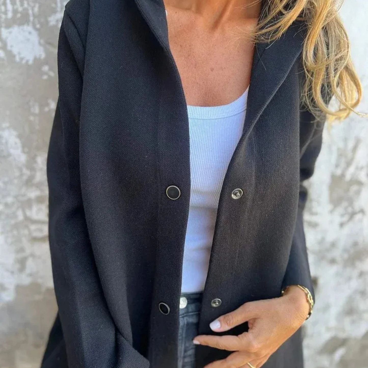 The Alvionne – Buttoned Hooded Cardigan