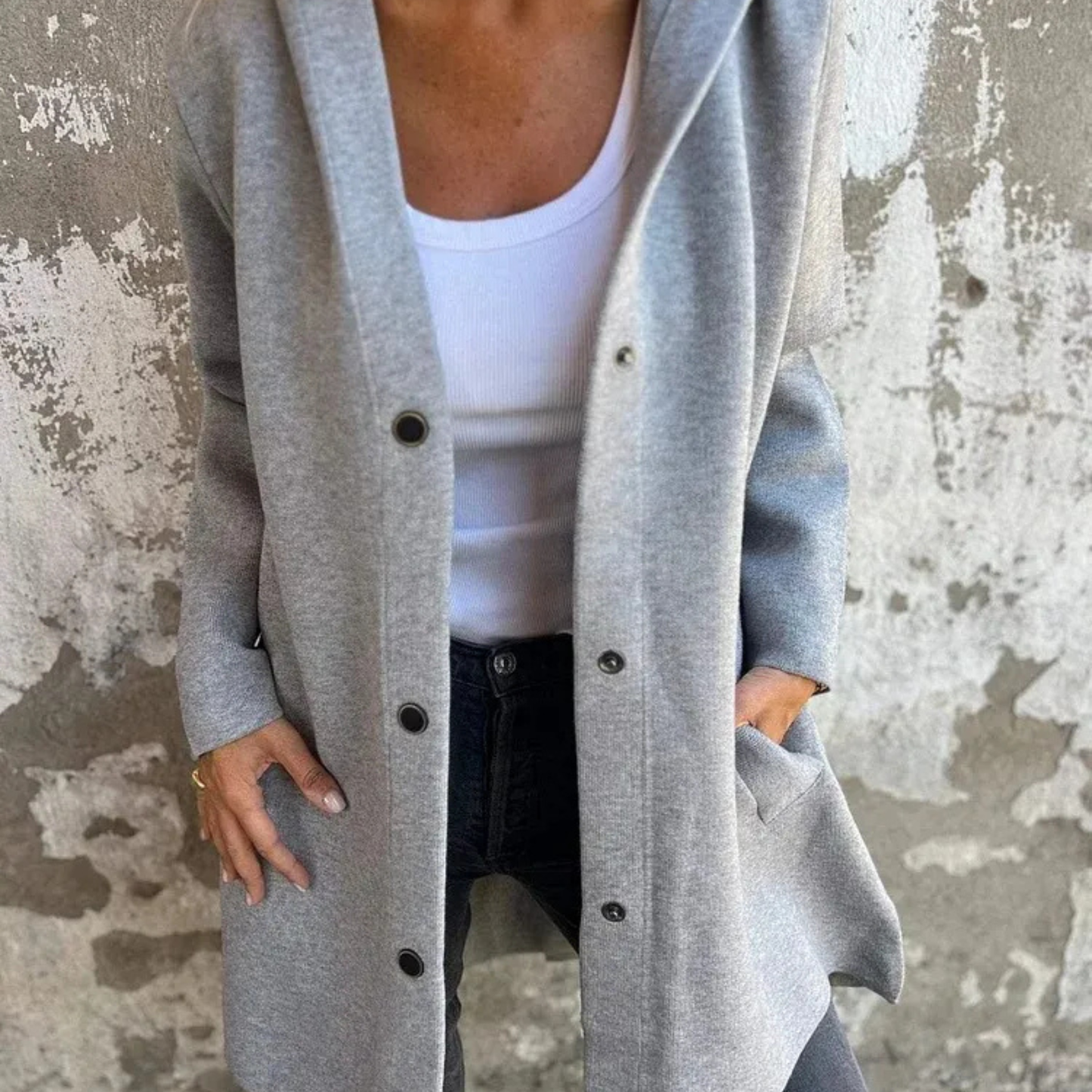 The Alvionne – Buttoned Hooded Cardigan