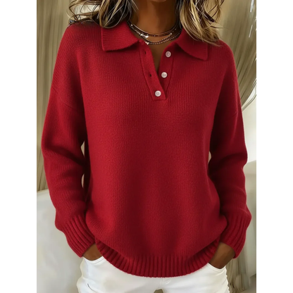 The Norlienne – Soft Knit Polo Sweater