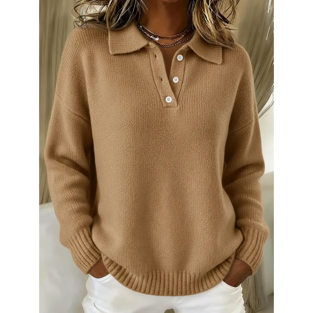 The Norlienne – Soft Knit Polo Sweater