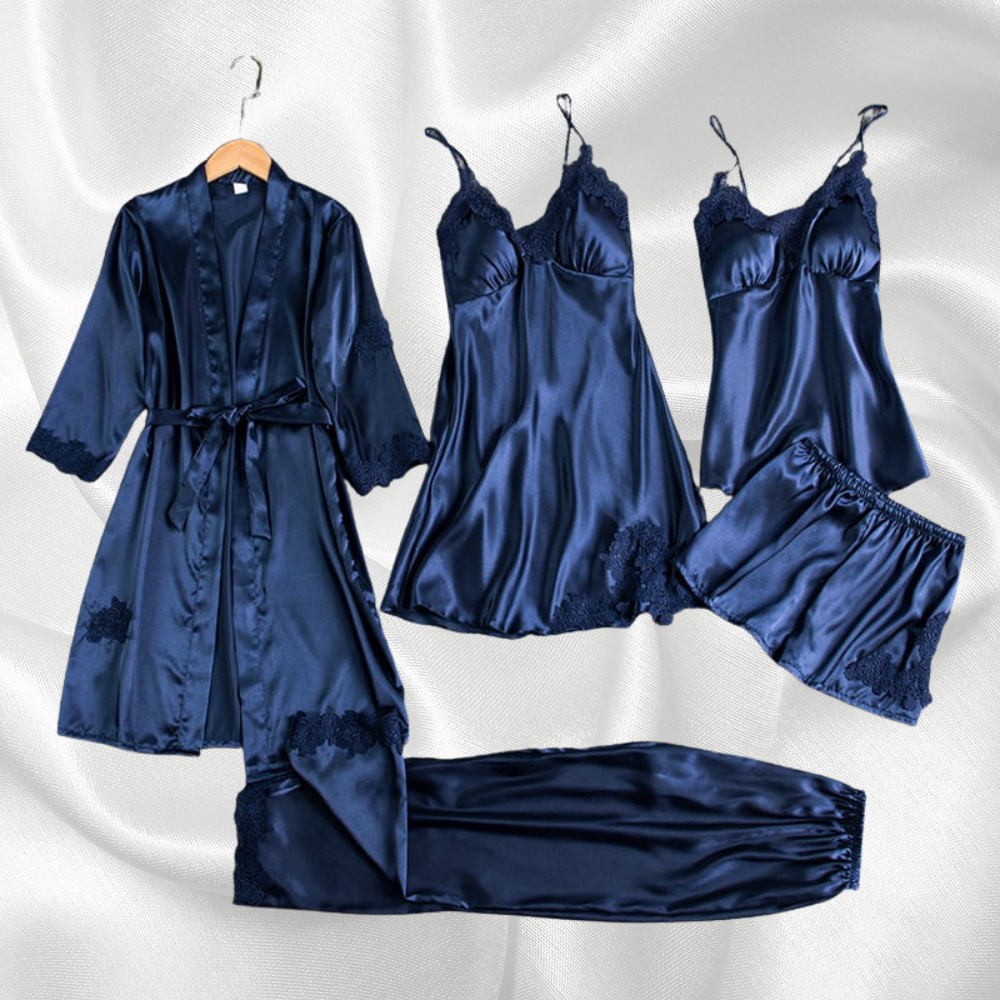 The Elvianne Luxe – 5-Piece Silk Nightwear Set
