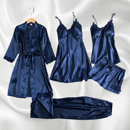 The Elvianne Luxe – 5-Piece Silk Nightwear Set
