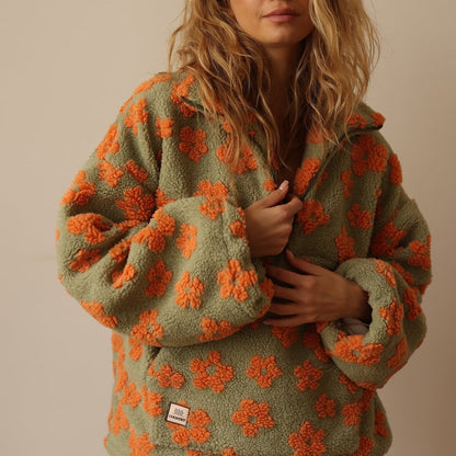 The Noélle – Floral Fleece Pullover