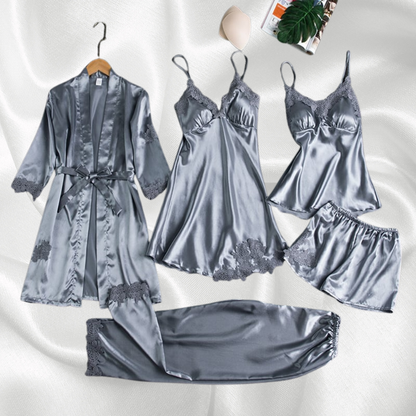The Elvianne Luxe – 5-Piece Silk Nightwear Set