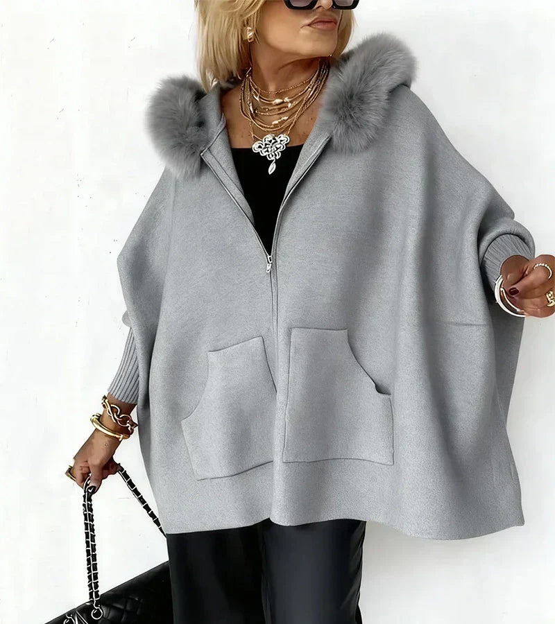 The Alvionne – Casual Hooded Coat with Faux-Fur Collar