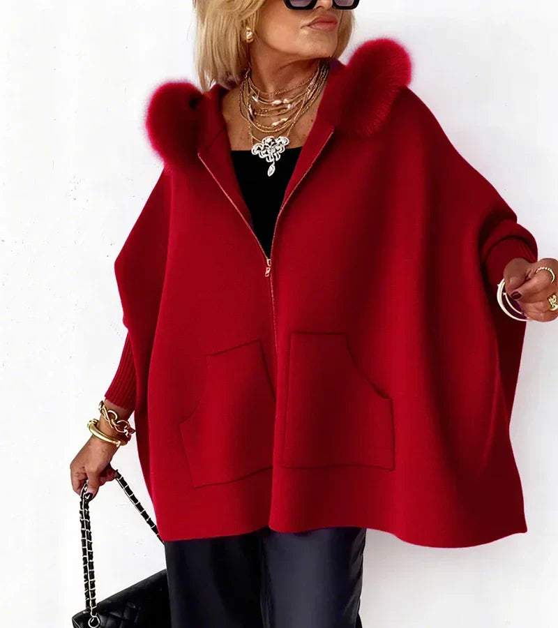 The Alvionne – Casual Hooded Coat with Faux-Fur Collar