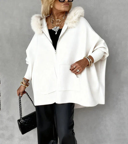 The Alvionne – Casual Hooded Coat with Faux-Fur Collar
