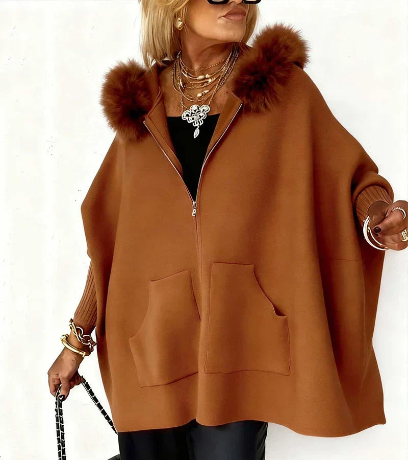 The Alvionne – Casual Hooded Coat with Faux-Fur Collar