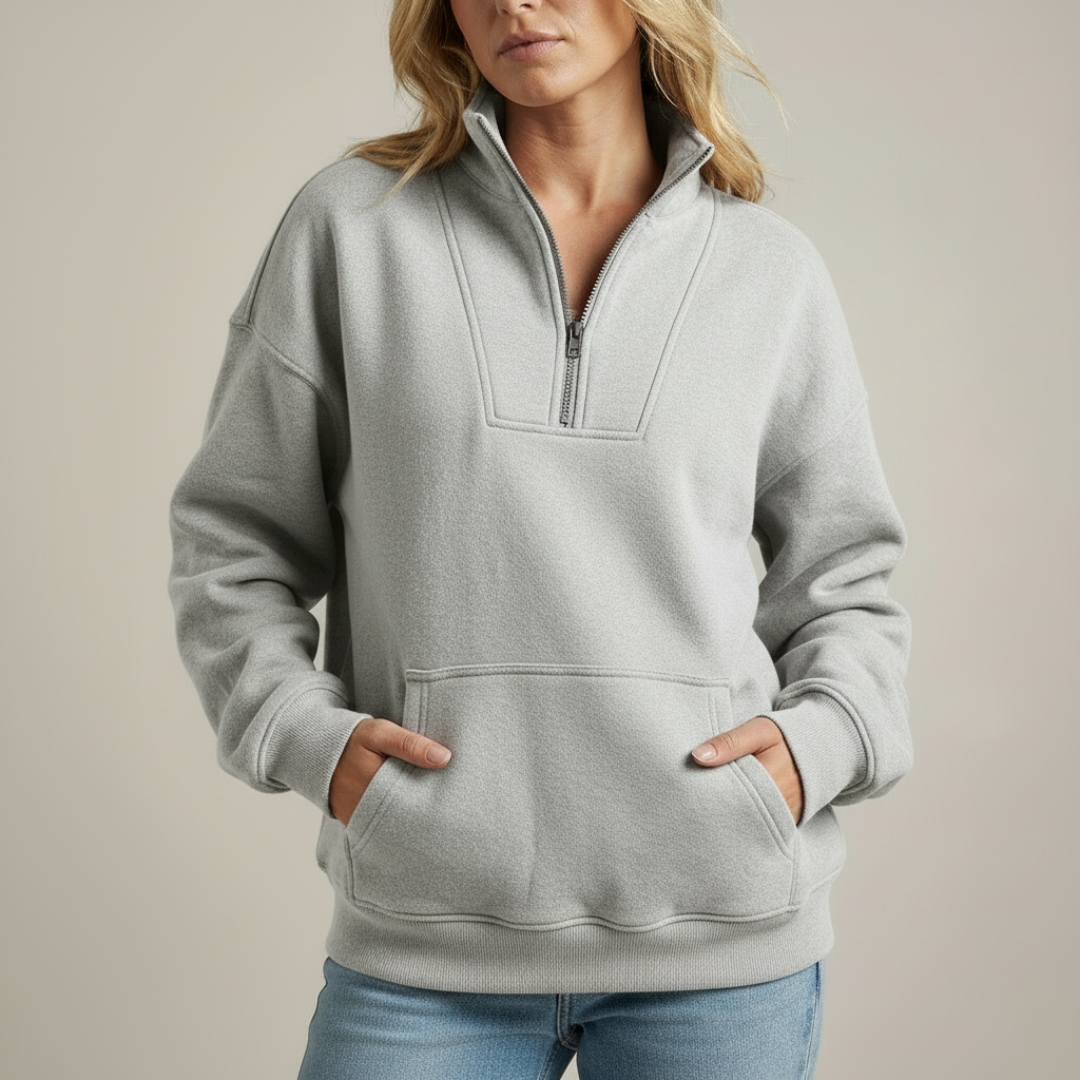 The Selvarae – Cozy Quarter-Zip Fleece Pullover
