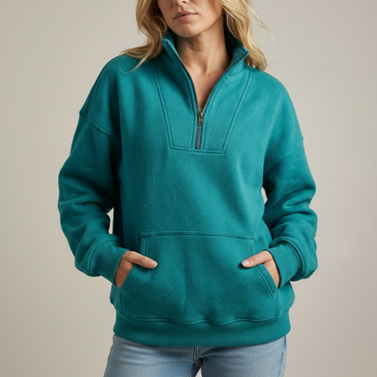 The Selvarae – Cozy Quarter-Zip Fleece Pullover