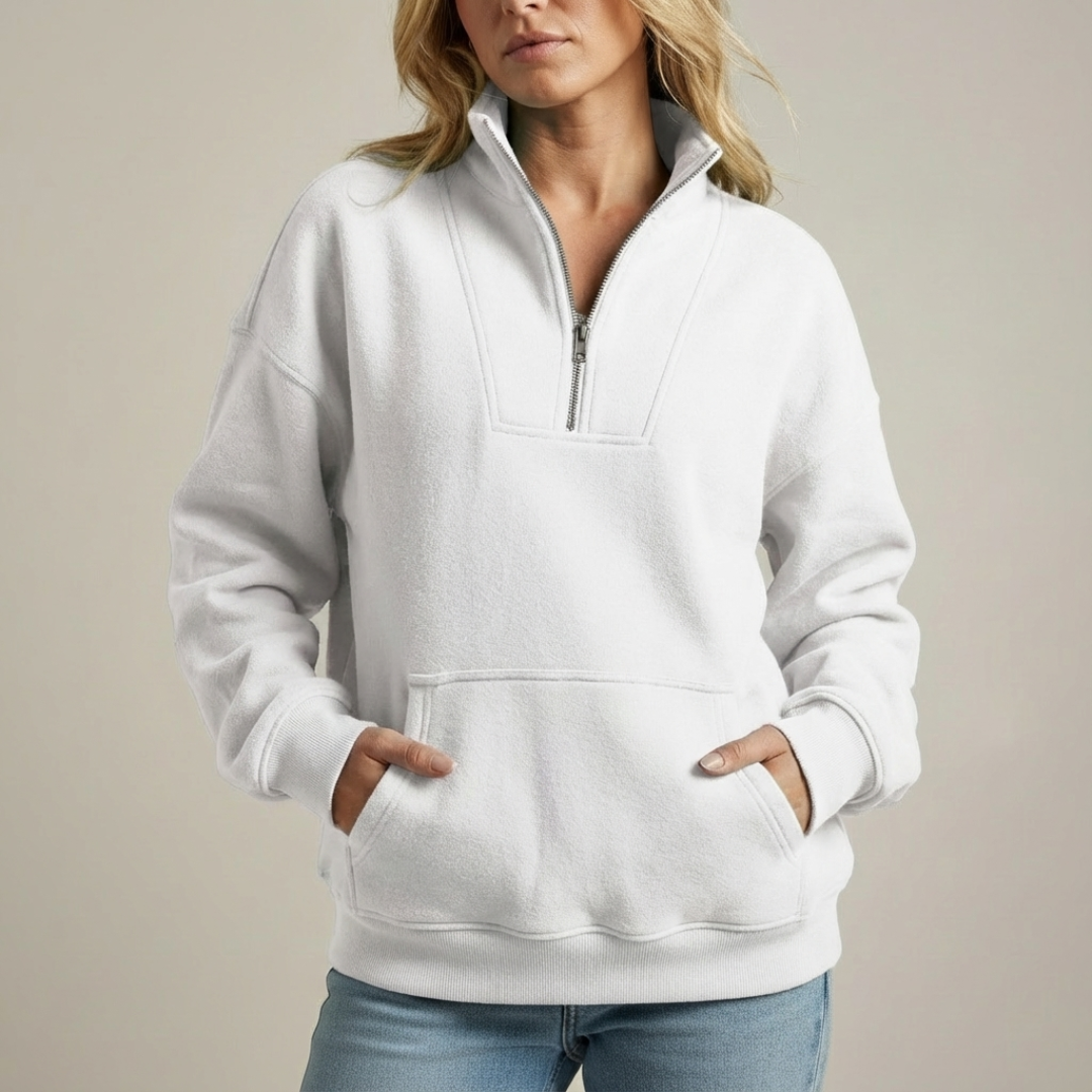 The Selvarae – Cozy Quarter-Zip Fleece Pullover