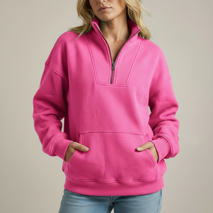 The Selvarae – Cozy Quarter-Zip Fleece Pullover