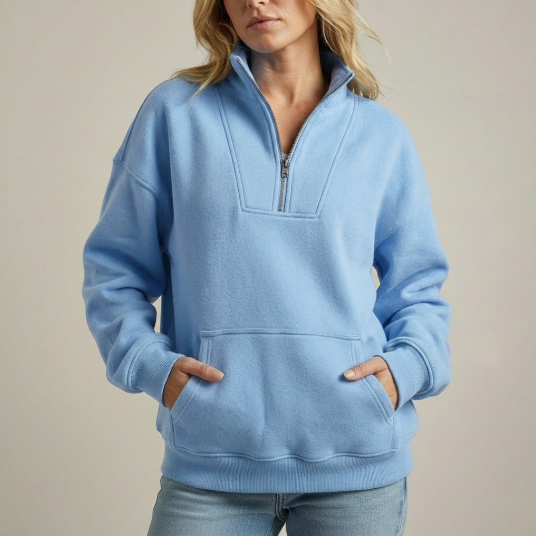 The Selvarae – Cozy Quarter-Zip Fleece Pullover