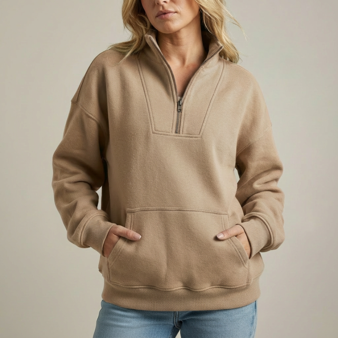 The Selvarae – Cozy Quarter-Zip Fleece Pullover