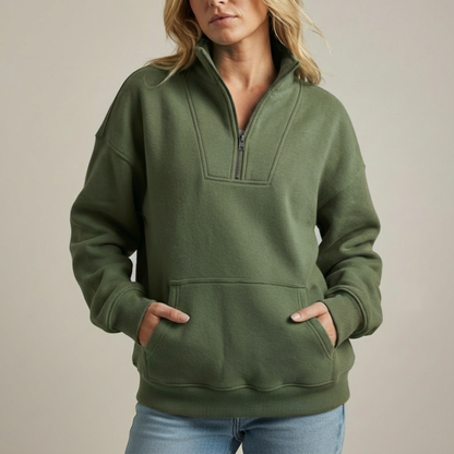 The Selvarae – Cozy Quarter-Zip Fleece Pullover