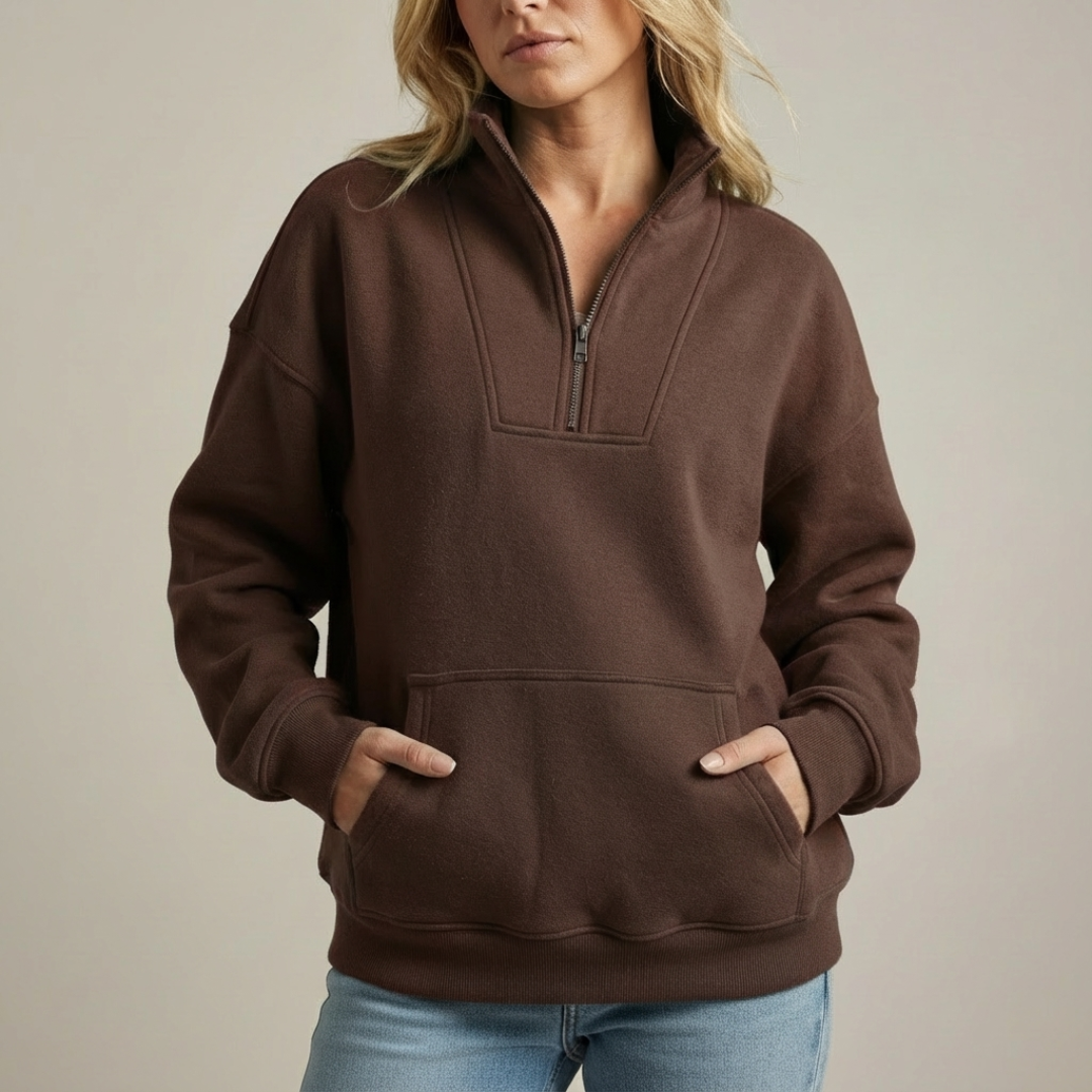 The Selvarae – Cozy Quarter-Zip Fleece Pullover
