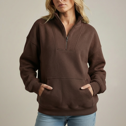 The Selvarae – Cozy Quarter-Zip Fleece Pullover