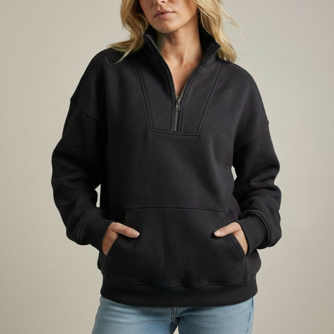 The Selvarae – Cozy Quarter-Zip Fleece Pullover