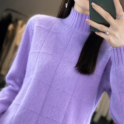 The Marélline – Luxury Mink-Cashmere Blend Turtleneck Sweater