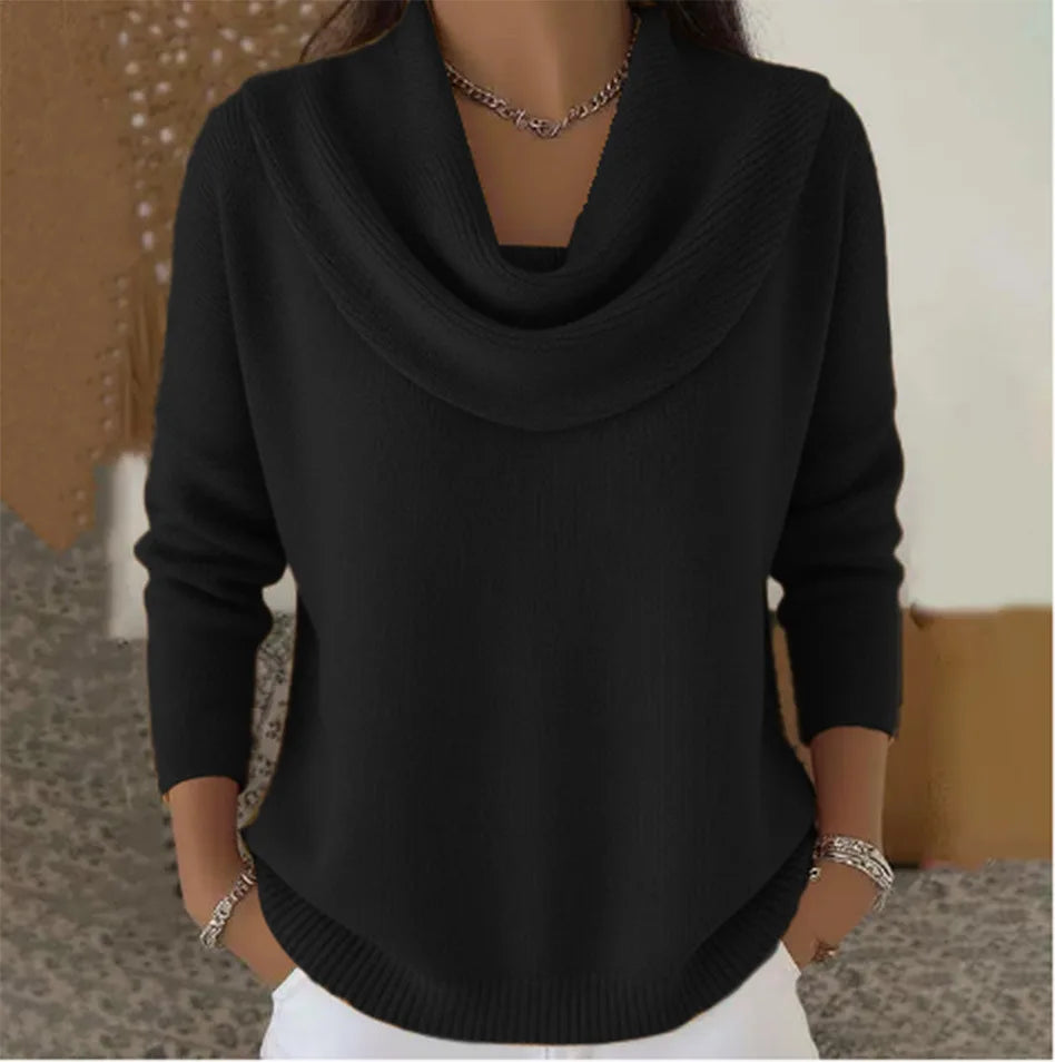 The Arneselle – Stacked Collar Knit Pullover