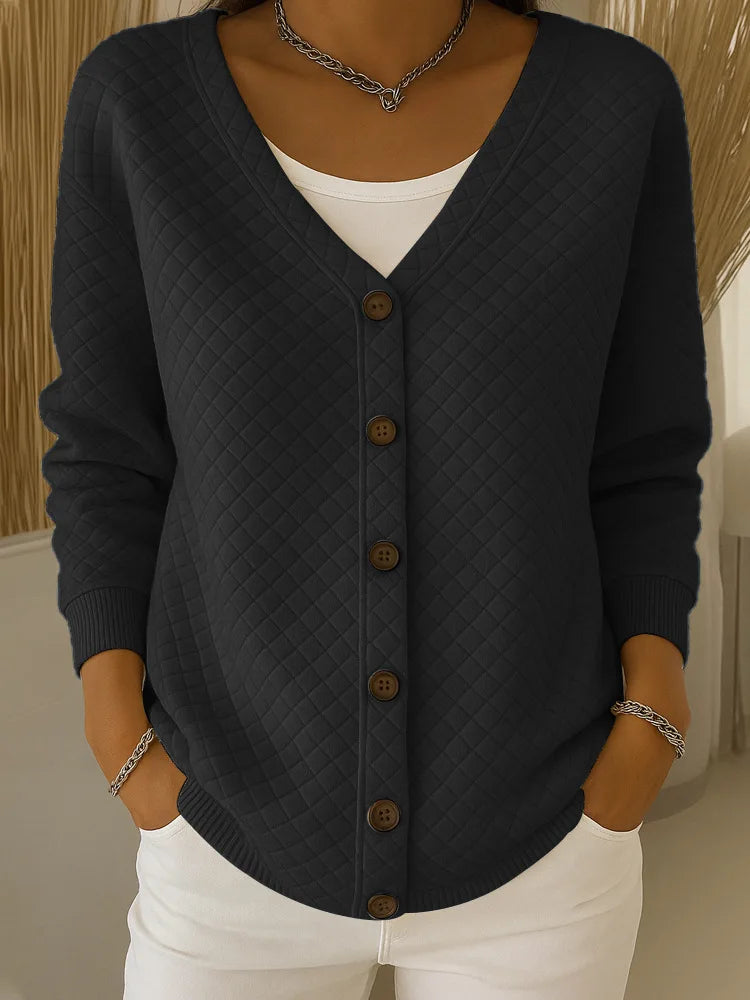 The Selvarae – Textured Line Knit Cardigan