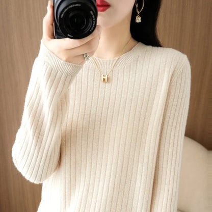 The Arlénise – Soft Striped O-Neck Winter Sweater