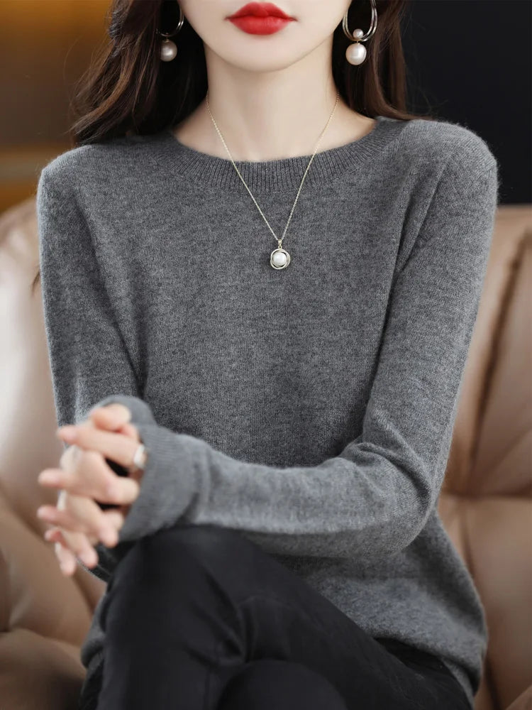 The Laverienne – Elegant O-Neck Knit Sweater