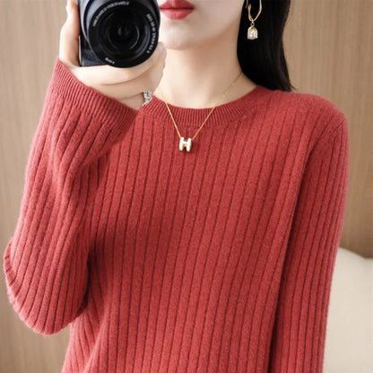 The Arlénise – Soft Striped O-Neck Winter Sweater
