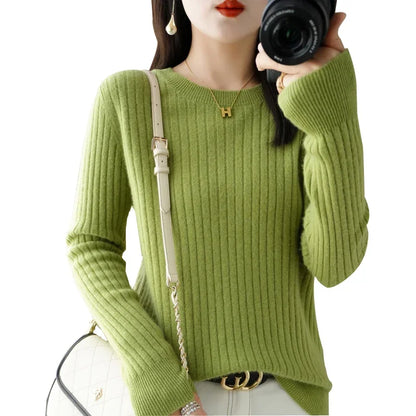 The Arlénise – Soft Striped O-Neck Winter Sweater