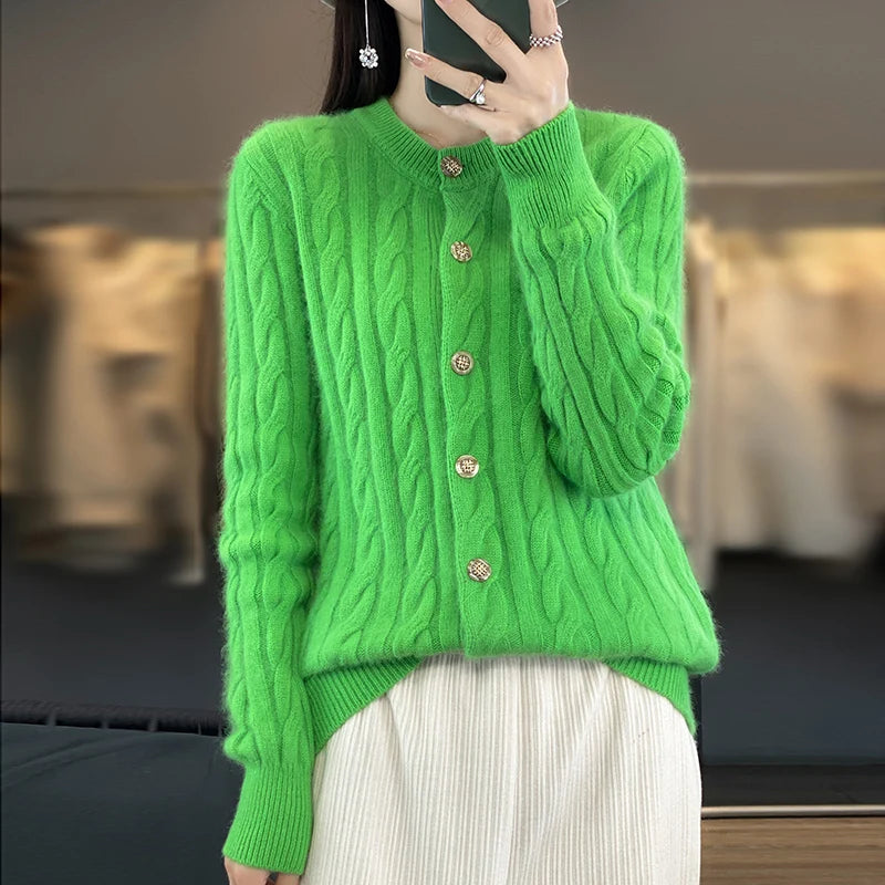 The Marévonne – Mink-Cashmere Blend Winter Cardigan