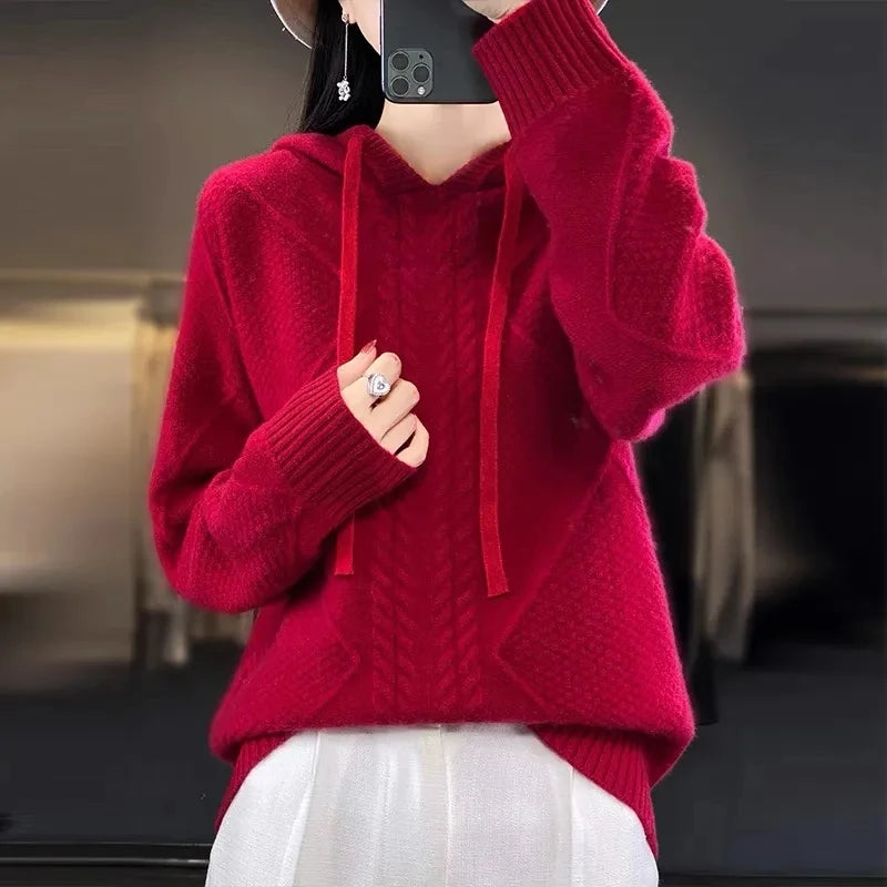 The Avenlise – Soft Hooded Knit Pullover