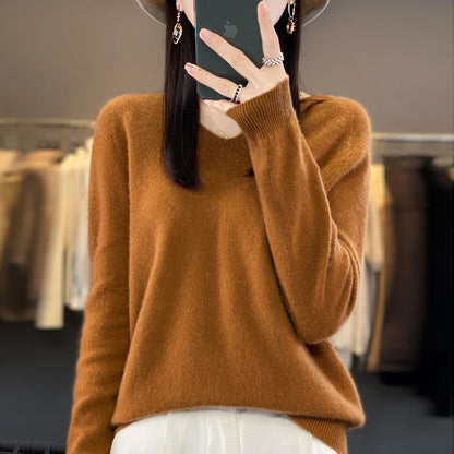 The Elvoria Hood – Pure Merino V-Neck Hoodie