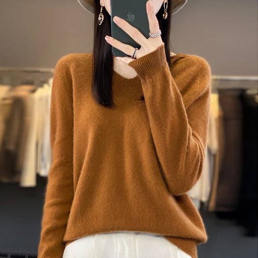 The Elvoria Hood – Pure Merino V-Neck Hoodie