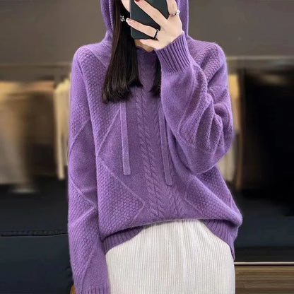 The Avenlise – Soft Hooded Knit Pullover