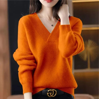 The Lévianne – Soft V-Neck Autumn Sweater