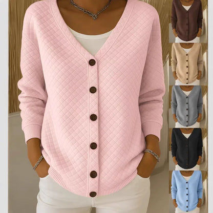 The Selvarae – Textured Line Knit Cardigan