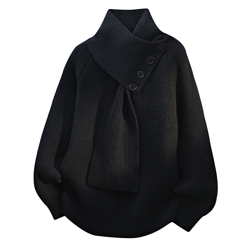 The Serenelle – Cozy Scarf-Neck Sweater