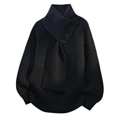 The Serenelle – Cozy Scarf-Neck Sweater