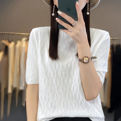 The Solyvene – Lightweight Semi-High Neck Knit Top