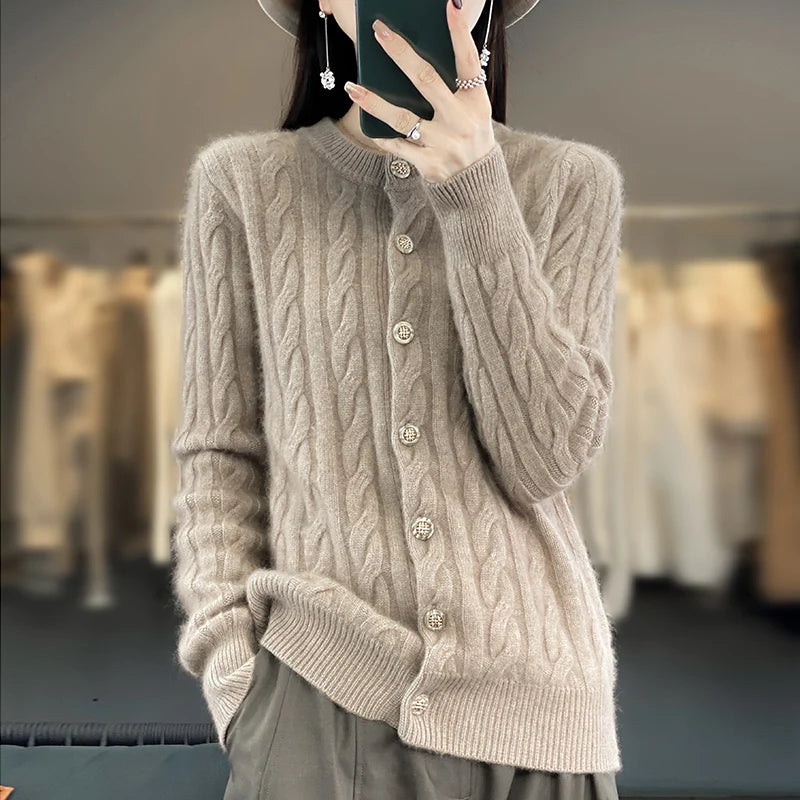 The Marévonne – Mink-Cashmere Blend Winter Cardigan